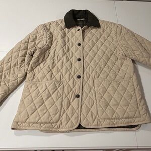 John Partridge Lakeland III Quilted Jacket Small Tan Plaid Lined field Coat